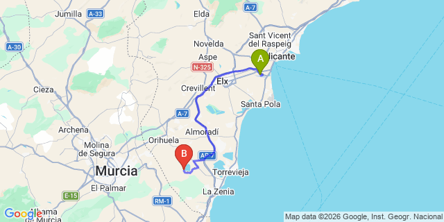 Map: Alicante Airport (ALC) to Torremendo