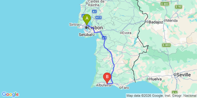 Map: Lisbon Airport (LIS) to Porches