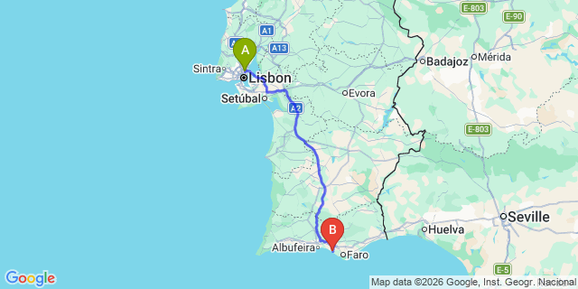 Map: Lisbon Airport (LIS) to Vale de Lobo