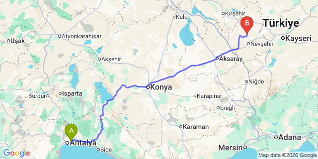 Map: Antalya Airport (AYT) to Yesiloz (Alanya)