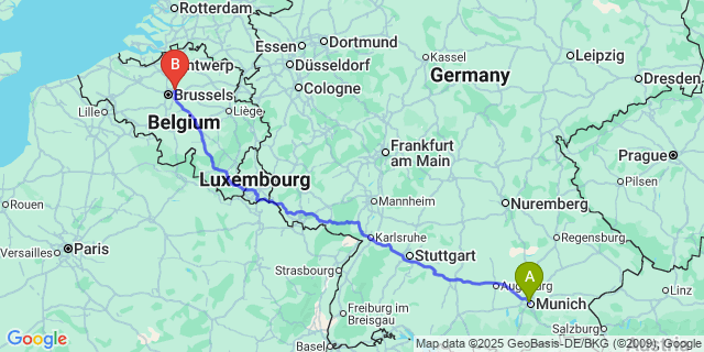 Map: Brussels Zaventem Airport (BRU) to Soy