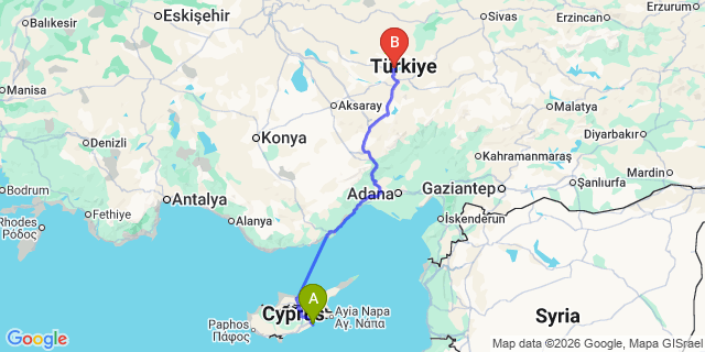 Map: Larnaca Airport (LCA) to Azia