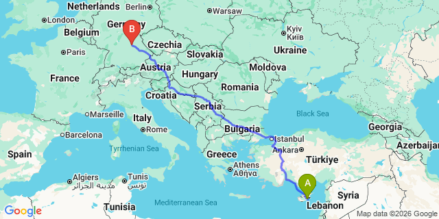Map: Larnaca Airport (LCA) to Maroni