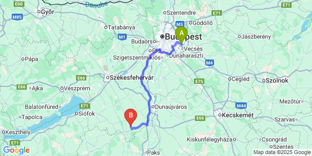 Map: Budapest Airport (BUD), Ferihegy, Liszt Ferenc to Alap