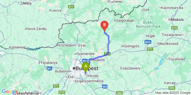 Map: Budapest Airport (BUD), Ferihegy, Liszt Ferenc to Alsótold