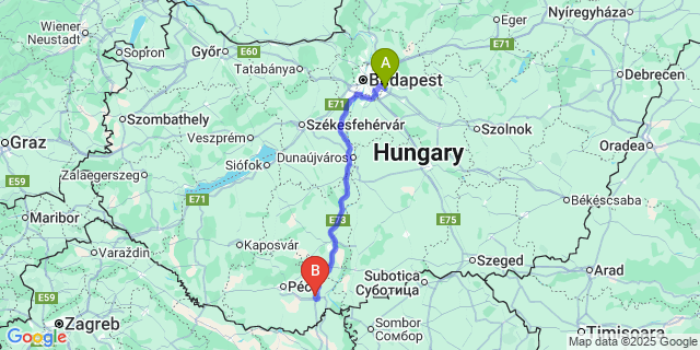Map: Budapest Airport (BUD), Ferihegy, Liszt Ferenc to Babarc