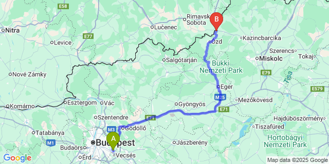 Map: Budapest Airport (BUD), Ferihegy, Liszt Ferenc to Bánréve