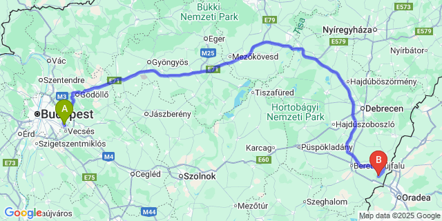 Map: Budapest Airport (BUD), Ferihegy, Liszt Ferenc to Bedő