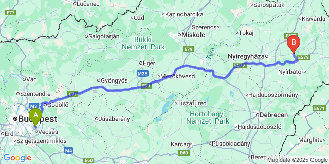 Map: Budapest Airport (BUD), Ferihegy, Liszt Ferenc to Besenyőd