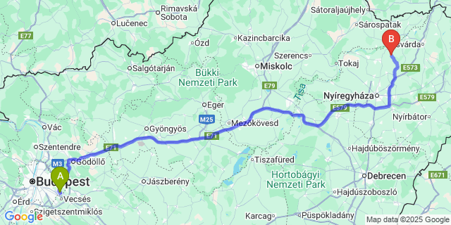 Map: Budapest Airport (BUD), Ferihegy, Liszt Ferenc to Beszterec