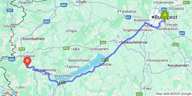 Map: Budapest Airport (BUD), Ferihegy, Liszt Ferenc to Boncodfölde