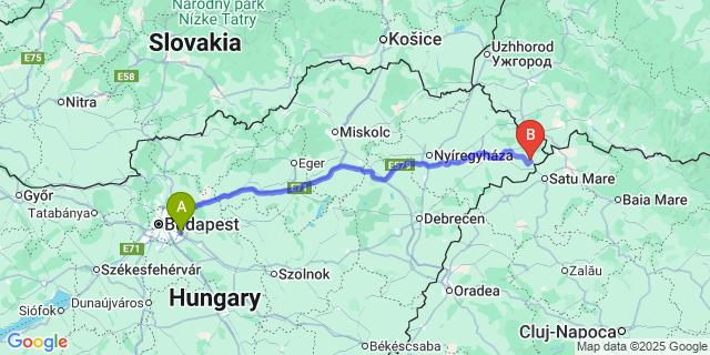 Map: Budapest Airport (BUD), Ferihegy, Liszt Ferenc to Császló