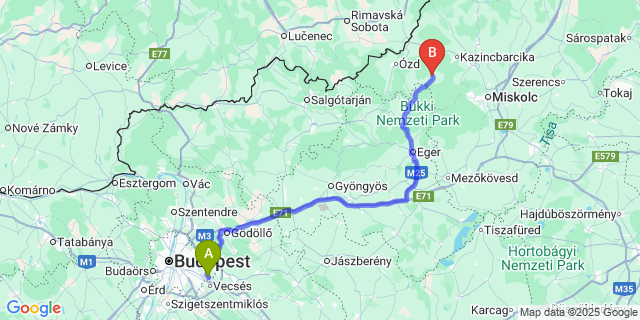 Map: Budapest Airport (BUD), Ferihegy, Liszt Ferenc to Dédestapolcsány