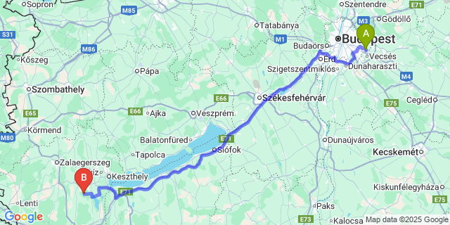 Map: Budapest Airport (BUD), Ferihegy, Liszt Ferenc to Dióskál