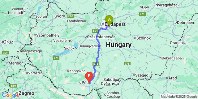 Map: Budapest Airport (BUD), Ferihegy, Liszt Ferenc to Erdősmárok
