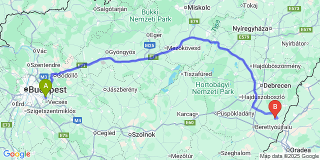 Map: Budapest Airport (BUD), Ferihegy, Liszt Ferenc to Esztár