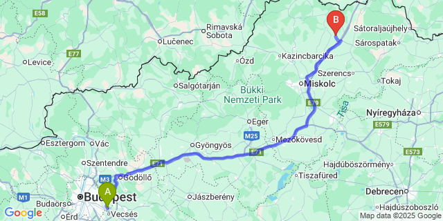 Map: Budapest Airport (BUD), Ferihegy, Liszt Ferenc to Fancsal