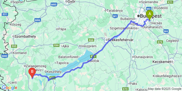 Map: Budapest Airport (BUD), Ferihegy, Liszt Ferenc to Felsőrajk