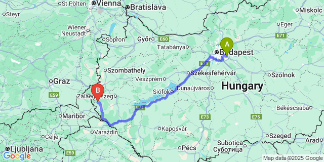 Map: Budapest Airport (BUD), Ferihegy, Liszt Ferenc to Felsőszenterzsébet