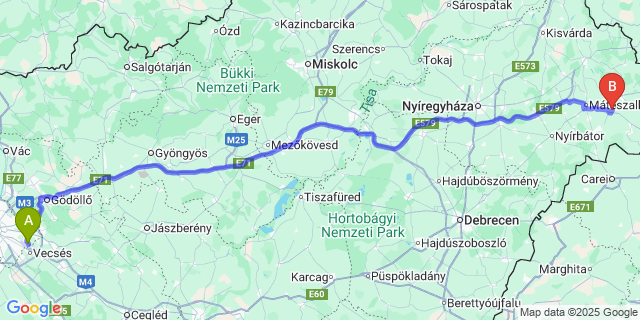 Map: Budapest Airport (BUD), Ferihegy, Liszt Ferenc to Géberjén