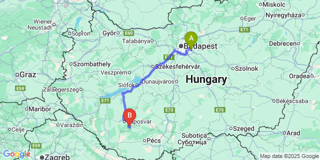 Map: Budapest Airport (BUD), Ferihegy, Liszt Ferenc to Hajmás