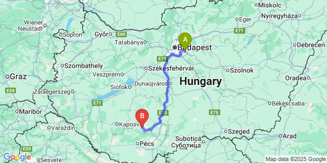 Map: Budapest Airport (BUD), Ferihegy, Liszt Ferenc to Hegyhátmaróc