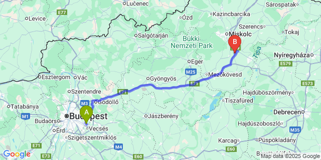 Map: Budapest Airport (BUD), Ferihegy, Liszt Ferenc to Hejőkeresztúr