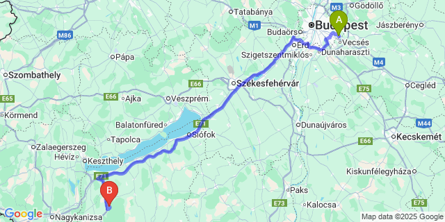 Map: Budapest Airport (BUD), Ferihegy, Liszt Ferenc to Hosszúvíz