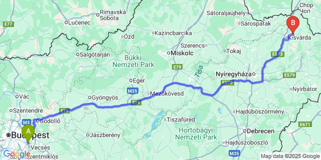 Map: Budapest Airport (BUD), Ferihegy, Liszt Ferenc to Jéke