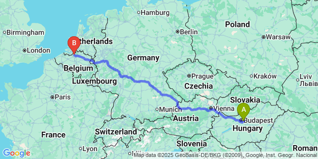 Map: Budapest Airport (BUD), Ferihegy, Liszt Ferenc to Kallo