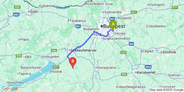 Map: Budapest Airport (BUD), Ferihegy, Liszt Ferenc to Káloz