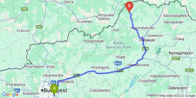 Map: Budapest Airport (BUD), Ferihegy, Liszt Ferenc to Kánó