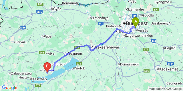 Map: Budapest Airport (BUD), Ferihegy, Liszt Ferenc to Kékkút