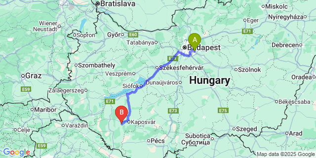 Map: Budapest Airport (BUD), Ferihegy, Liszt Ferenc to Kisasszond
