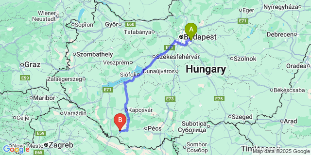 Map: Budapest Airport (BUD), Ferihegy, Liszt Ferenc to Kisdobsza