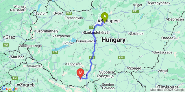 Map: Budapest Airport (BUD), Ferihegy, Liszt Ferenc to Kisherend