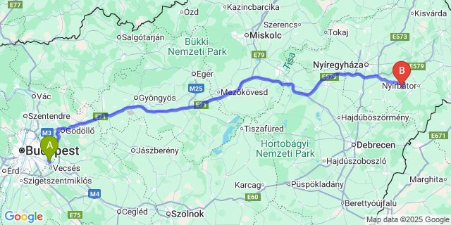 Map: Budapest Airport (BUD), Ferihegy, Liszt Ferenc to Kisléta