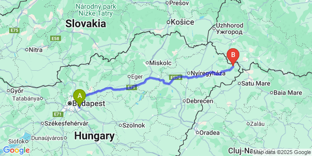 Map: Budapest Airport (BUD), Ferihegy, Liszt Ferenc to Kölcse