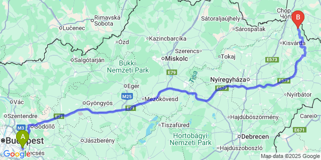 Map: Budapest Airport (BUD), Ferihegy, Liszt Ferenc to Lónya