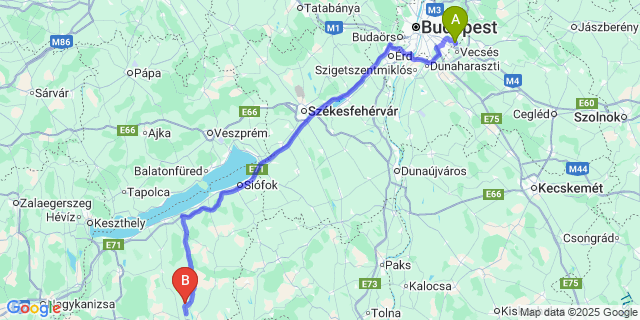 Map: Budapest Airport (BUD), Ferihegy, Liszt Ferenc to Magyaregres