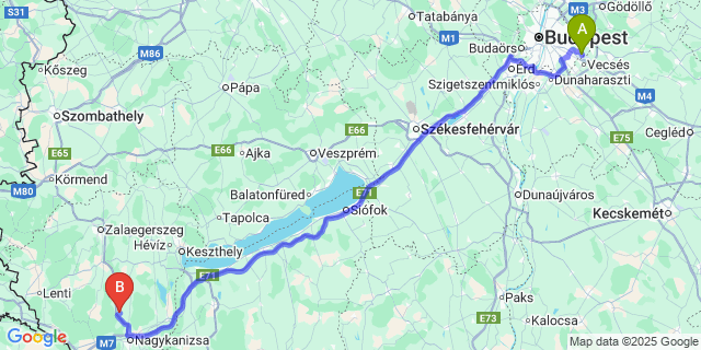 Map: Budapest Airport (BUD), Ferihegy, Liszt Ferenc to Magyarszerdahely