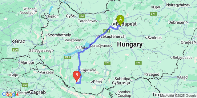 Map: Budapest Airport (BUD), Ferihegy, Liszt Ferenc to Merenye