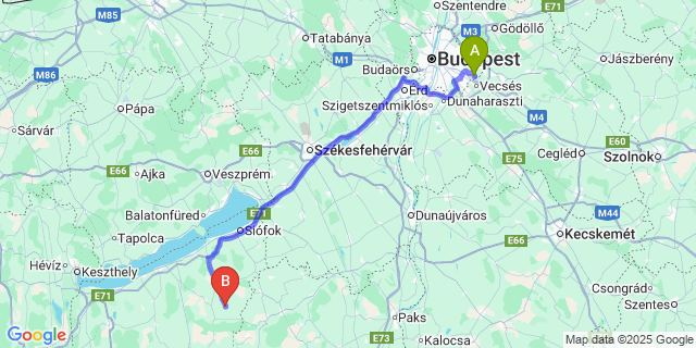 Map: Budapest Airport (BUD), Ferihegy, Liszt Ferenc to Miklósi