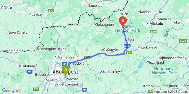 Map: Budapest Airport (BUD), Ferihegy, Liszt Ferenc to Mikófalva