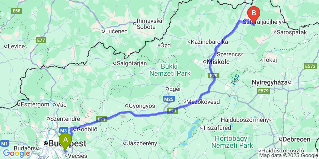 Map: Budapest Airport (BUD), Ferihegy, Liszt Ferenc to Mogyoróska