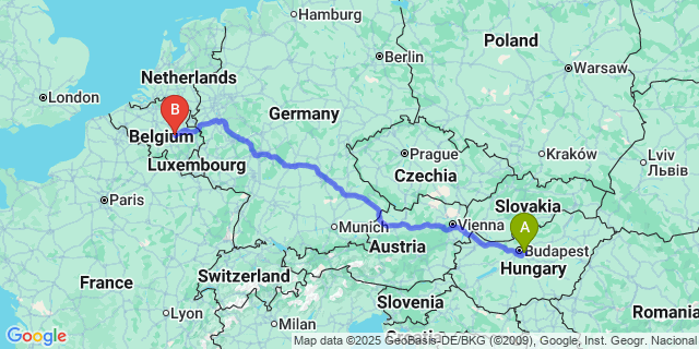 Map: Budapest Airport (BUD), Ferihegy, Liszt Ferenc to Moha