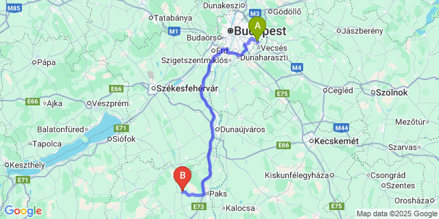 Map: Budapest Airport (BUD), Ferihegy, Liszt Ferenc to Nagydorog