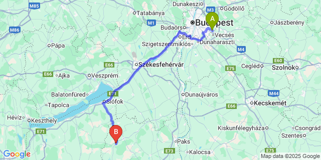 Map: Budapest Airport (BUD), Ferihegy, Liszt Ferenc to Nagykónyi