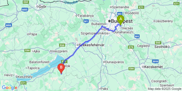 Map: Budapest Airport (BUD), Ferihegy, Liszt Ferenc to Nyim