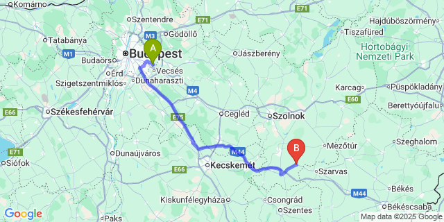 Map: Budapest Airport (BUD), Ferihegy, Liszt Ferenc to Öcsöd